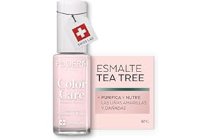 PODERM - ESMALTE DE UÑAS TEA TREE PARA HONGOS DE UÑAS - RUBOR NUDE - TRATAR LAS UÑAS AMARILLAS/DAÑADAS - Previene HONGOS - CUIDADO 2 IN 1 - FÓRMULA ÚNICA - Hecho en Suiza
