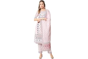 Parvdi Kurta-Set für Damen mit indischem Dupatta-Stil, Partykleidung, bedruckt, gerade, Kurti mit Hose