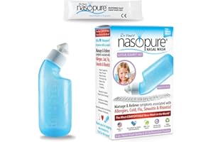 DR HANA'S NASOPURE Il "più Neti Pot" Per i bambini | Kit Squirt Piccolo | Bottiglia 4 once Con 20 Buffered Salt Pacchetti | Allergia e la congestione nasale di rilievo Wash