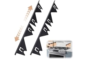 VAPOURD 4 PCS Stove Gap Covers Stainless Steel, Cooker Gap Filler Easy Retractable Length 360mm - 720mm, Width 210mm Range Trim Kit, Heat Resistant Guard Between Stove Top & Counter