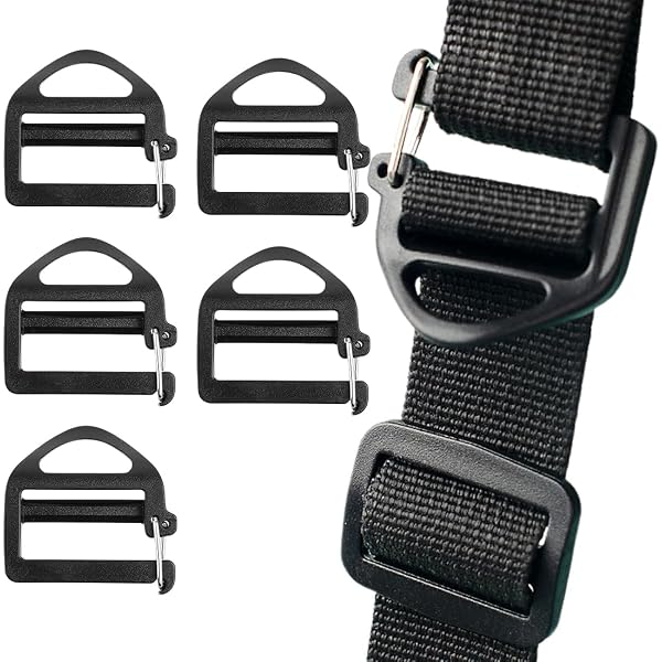 Lot De 4 Boucles Réglables 2.5cm JRYXDS - Pour Sac à Dos, Ceinture, Réparations - Noir