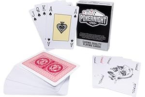 Poker Night Pro Deck of Playing Cards | UK Brand | Plastic 100% Waterproof (Red Backs) | Premium Deck | Bridge Rummy Canasta (3 Jokers)