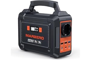 MARBERO 26400mAh Centrale Elettrica Portatile 98Wh Campeggio Generatore di Corrente Power Bank con Presa CA 150W Max 220V CA, CC, USB QC3.0, Torcia LED per CPAP Casa Campeggio Emergenza Backup