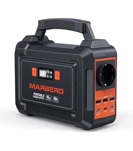 Station électrique Portable MARBERO 98Wh - 80W AC, Ports USB - 26400mAh - Pour Camping, Urgence, Extérieur