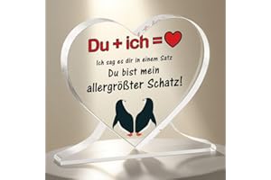 TheGiffter Ich Liebe Dich Geschenke, Herzförmiges Acryl Romantisches Dekoration Jahrestag Geschenk für Ihn und Si, Ich Liebe Dich Hochzeitsta Jahrestag Geschenke für Frauen männer paare Ehemann