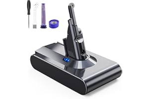 EVARY 6000mAh V8 Batterie pour Dyson V8 SV10 Remplacement Batterie pour Dyson V8 Absolute Animal Motorhead Fluffy Absolute Aspirateurs avec 2 Filtres + 1 Tournevis
