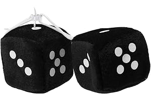Xuniu 1 Pair Fuzzy Dice with Dots Rear View Mirror Hanger For Car Interior Ornament Decoration