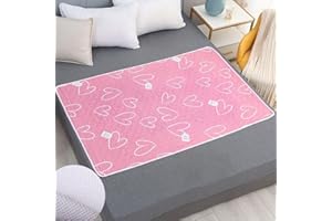 Hearda Inkontinenzunterlage Waschbar 2 Stück, Modern Inkontinenz Bettunterlage wasserdichte für Kinder Senioren Atmungsaktive Saugfähig Matratzenauflage (Rosa,70x90cm)