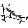 Adjustable Weight Bench with Incline, Decline and Flat Positions, Heavy Duty Pipes, Cushioned Seat, Black