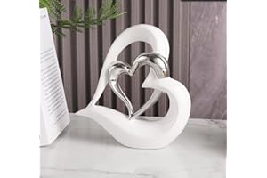ODMYZG Double Heart Ornament, Double Heart Ceramic Statue, Home Decoration, Creative Home Decoration, Gift, Office, Living Room, Decoration, Souvenir, Suitable for Gift