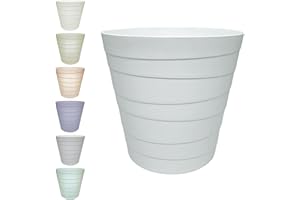 MAKREL® Pastel Colours Plastic Waste Paper Basket Bin Modern Step Design Trash Can for Kitchen, Bathroom, Office (Light Grey, 7 Litre)