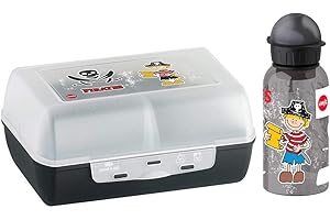 Emsa 518136 - Set botella de agua y fiambrera pirata para niños de Tritan