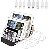Evfun Stazione di Ricarica USB Caricatore 8 Porte 60W 12A Multiplo Base di Ricarica per Apple iPhone iPad Android Smartphone 