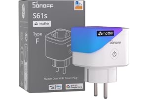 SONOFF S61s Smart Kontakt WiFi 16A/3840W – Fjärr- & Röststyrning, Energiövervakning, Timer, Matter-kompatibel med Alexa, Goog