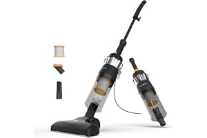 Newlux - Aspirapolvere con Filo 2in1 V900, verticale e manuale, 800 W, 2L, 16,5 Kpa, Triple Sist. Filtraggio (F.HEPA) e Tecnologia Ciclonica | 5 m di azione | Efficienza energetica A (Nero)