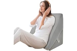 COSTWAY Poduszka klinowa, poduszka do czytania, poduszka pod plecy, poduszka pod nogi, pokrowiec z pianki z pamięcią kształtu, nadaje się do prania, poduszka refluksowa dla dorosłych, poduszka do