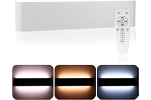 KINBERRY Apliques Pared Interior LED 16W, 40 cm Lámpara Moderna Blanco con Mando a Distancia, Aplique de Aluminio, 3 Colores Regulables, Fácil Instalación, para Salón, Dormitorio, Sala, Pasillo, Escalera