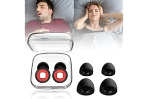 FOGARI Zatyczki do uszu do spania, zatyczki do uszu z pętlą, silikonowe, miękkie, wielokrotnego użytku, dwa wymienne poziomy filtrowania, hipoalergiczne zatyczki do uszu, do spania, pracy, na koncerty