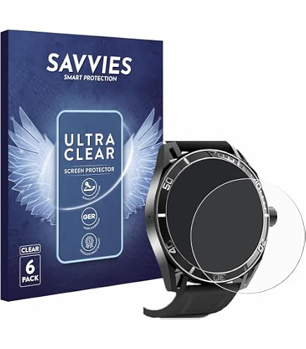Brotect AirGlass Pellicola Protettiva In Vetro Ibrido Per Orologi (ø 42 Mm) - 3 Pezzi, Durezza 9H, Anti Graffio E Anti Impronta, Trasparente, Made In Germany