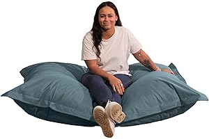 Bananair Pouf Extérieur Imperméable Géant - Confortable, Polyvalent, Anti-UV, Déhoussable - Pouf XXL de Jardin - Gros Coussin Extérieur Garni de Mousse - 180 x 140 cm - Gris Foncé