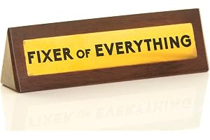 Boxer Gifts fixer of Everything nyhet träbord plakett skylt – roliga skrivbordstillbehör