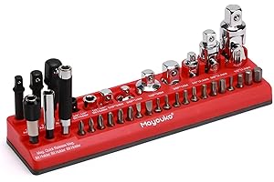 Mayouko Magnetic Socket Accessory Holder Organizer, Magnetic Bits Tray, Holds Socket Adapter, Universal Joint, Drill Bits, Bit Holder, Accessory Not Included