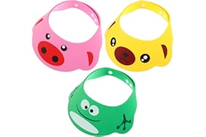 STOBOK 3 Stücke Duschhaube Kinder Baby Duschhaube Baby Verstellbarer Shampoo Schutz, Shampoo Bade Bad SchüTzen Weiche Kappe Hut, Kappe Wasserdicht Cap für Kinder