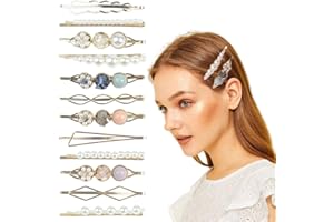 LYITZW 12 Piezas Pinzas de Pelo de Metal Geométricas Pasador de Pelo Minimalista y Delicado Accesorios de Pelo de Metal para Mujer Accesorios de Tocado