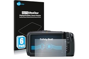 Savvies 6 Stück Schutzfolie für Blackmagic Pocket Cinema Camera 4K / 6K Displayschutz-Folie Ultra-Transparent