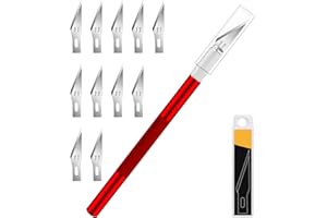 Artcut 11 Pz Taglierino, Cutter Di Precisione, Taglierino Di Precisione, 1 Pz Bisturi con 10 Lame Taglierino, Bisturi Modellismo Taglierino Mini Cutter, Bisturi per Pane, Taglierino Piccolo (Rosso)