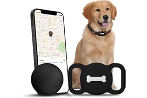 Nasuanata Smart Tag, Localisateur pour Chiens, MFi Certifié Fonctionne sans GPS Dispositif Tracker de Chien avec Find My (iOS Uniquement)