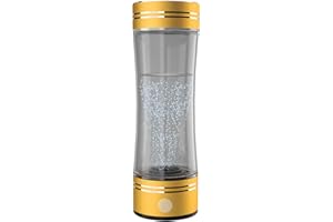 GOSOIT Hydrogen Water Bottle Hydrogen Alkaline Water Generator Hydrogen Water Maker Machine with SPE and PEM Technology 500ml/17Fl oz Yellow