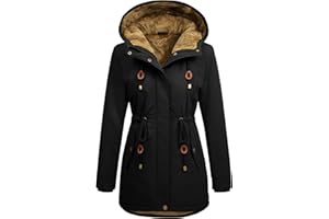 Vancavoo Winterjacke Damen Wintermantel Warm Gefüttert Winterparka Winter Jacket Mäntel Verstellbarer Kordelzug Parka Kapuzenmantel Frauen mit Kapuze