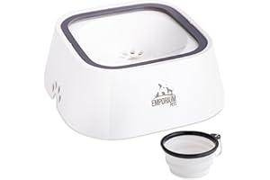 Emporium Pets Dog Water Bowl, Non Spill Dog Water Bowl, Slow Drinking Dog Bowl, Anti-Choking Dog Slow Water Bowl, Dog Splash Proof Water Bowl, Portable Silicone INCLUDED, 1L Capacity