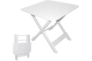 Spetebo Klapptisch TEVERE in weiß - 80x72x70 cm - Garten- oder Campingtisch - ideal als Beistelltisch