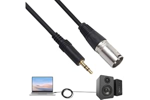 Edksegjcsous 3.5mm Mini Jack to XLR Male Adapter - TRS 3 Pin Microphone Audio Cable With 3.5mm Stereo Jack - 3m