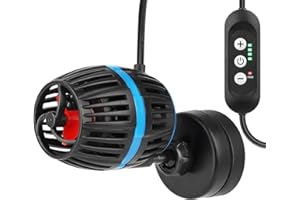AQQA Aquarium Wave Maker Pump,Magnetic Aquarium Circulation Pump with Controller,4-Speed Adjustable Flow,Feeding Mode,DC 12V Quiet Fish Tank Wave Maker,8W Submersible Adjustable PowerHead,for 56-265L