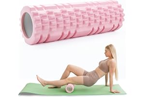 GEXUAMZ gexu Wałek do pilatesu wraz z kolumną do jogi – różowy wałek do masażu powięzi sportowy wałek piankowy nadaje się idealnie do wzmacniania mięśni, fitnessu i masażu powięzi.