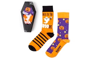 Urban Eccentric - Novelty Halloween Socks | 2 Pair Coffin Socks in a Box | Mens & Womens Socks