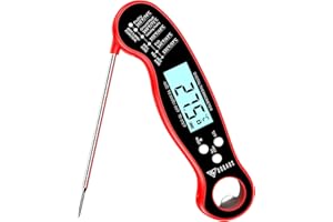 DOQAUS Termometro da Cucina Digitale, Termometro Cucina Lettura Istantanea 3s con Sonda Pieghevole, Retroilluminazione, IPX6 Impermeabile & Magnete, Termometro Carne per BBQ Latte Vino Acqua Alimenti