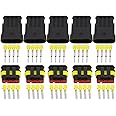 CNLW 5 Sets 4 Pin AMP Superseal 1.5mm Series Connectors DJ7041-1.5-11/21 Waterproof Electrical Wire Connector,Xenon lamp connector Automobile Connectors