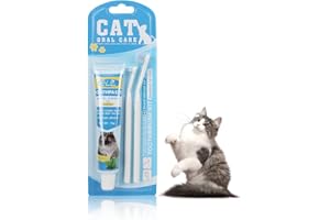 Henjunu Zahnpasta Katze mit 2 Stück Katzen Zahnbürste, für Hunde & Katzen, entfernt Belag und Zahnstein, frischer Atem und gut für die Zähne