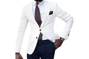 Oanviso Blazer a Cuadros para Hombre Blazers Elegante Informal Blazer Chaqueta de Traje con Botón Corte Ajustado Blazer Chaqueta para Bodas Negocios y Veladas