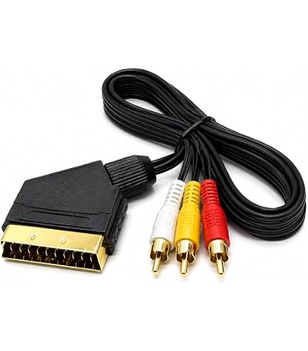Cavo SCART A 3 RCA Phono 1,5m – Connettori Dorati Per DVD E Videoregistratori - 2