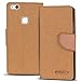 Produktbild Conie Textil Hülle kompatibel mit Huawei P10 Lite, Booklet Cover Braune Handytasche Klapphülle Etui mit Kartenfächer