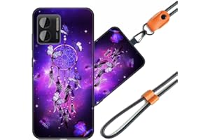 JEZSTHAI Funda Compatible con Doogee N50 Carcasa de Silicona Suave con Correa Colgante Correa de Cuello Cordón para Movil,Anti-Choque Protección Case con Patrón.Patrón*A01