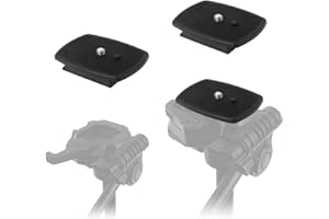 YANGFEI 3 Pieces Quick Release Plate Clamp, Plastic Tripod Adapter Plate Universal 1/4 Screw Thread for Camera Tripod (Black, 4.3x4.3cm)