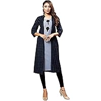 New Generation Fashion Hub Women's A-Line Cotton Kurti with Shrug