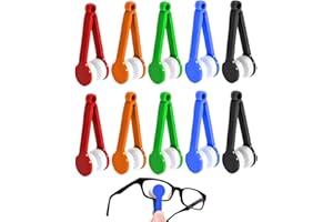 NITAIUN 10 Stücke Brillenreinigungsbürste Reinigungsbürste Mini-Gläser Weiche Bürsten-Reinigungs-Clip Tragbares Brillenwischwerkzeug Brillenreiniger für Brille Sonnenbrille 5 Farben (10 Stücke)