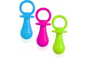 1122 Giocattolo masticabile per cuccioli, ciuccio in gomma naturale, istintivo per addestramento a prendere cuccioli e gattini, robusto anello per dentizione per arricchire la noia dei cani